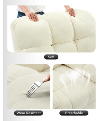 Oversized Recliner Chair for Adults with 360° Swivel & Rocking Function, Soft Chenille Upholstery, Extra Wide Manual Recliner Sofa