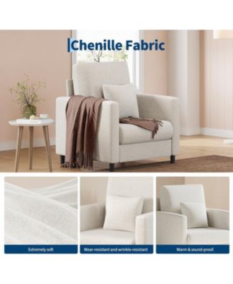 Sofa Accent Chair, 33" Upholstered Reading Sofa Chairs for Small Spaces,Mid Century Arm Chair, Solid Wood Frame, Tool-Free Assembly