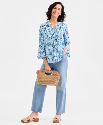 Women's Printed Ruffle Sleeve Top