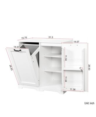 Laundry Hamper Cabinet - Tilt Out Bathroom Storage Unit with Doors and Adjustable Shelf for Easy Sorting & Storage, Perfect for Small Spaces