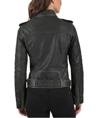 Women's Women s Sheep Crack Leather Jacket