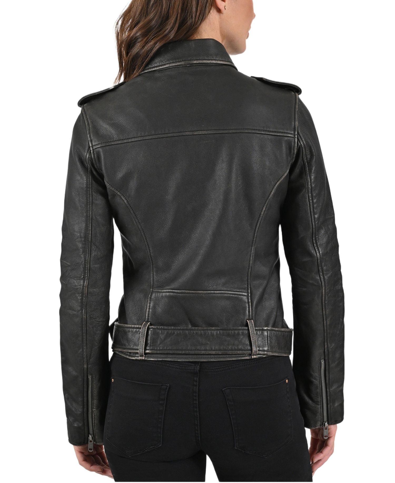 Women's Women s Sheep Crack Leather Jacket