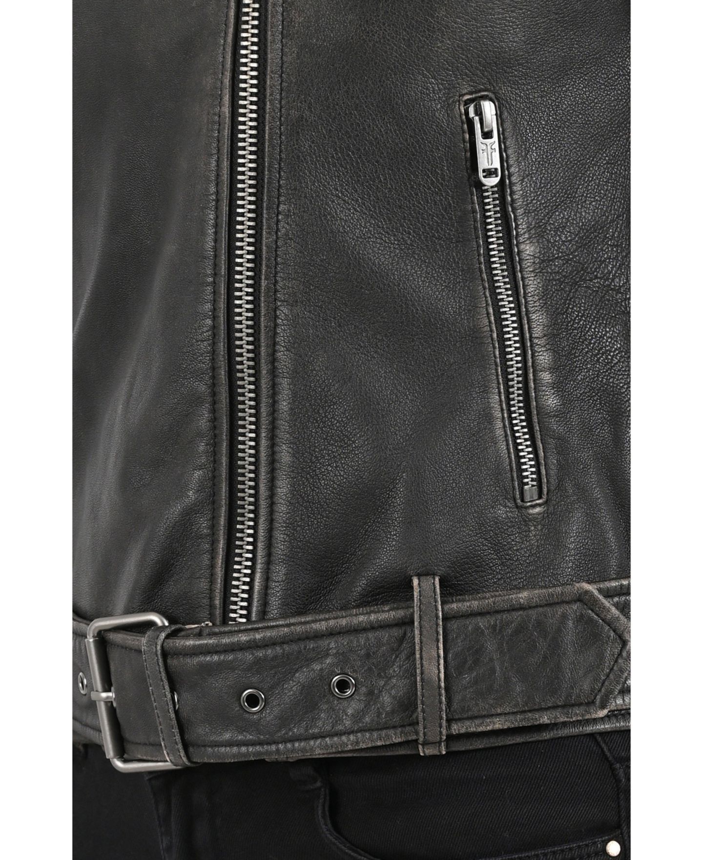 Женская куртка Frye Women s Sheep Crack Leather, цвет: Чёрный — фото 6