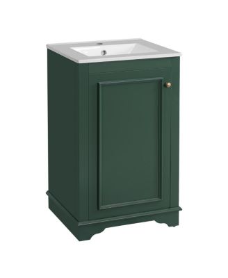 20" Bathroom Vanity with Ceramic Sink, Modern Solid Wood & MDF Cabinet, Soft-Close Door for Small Spaces
