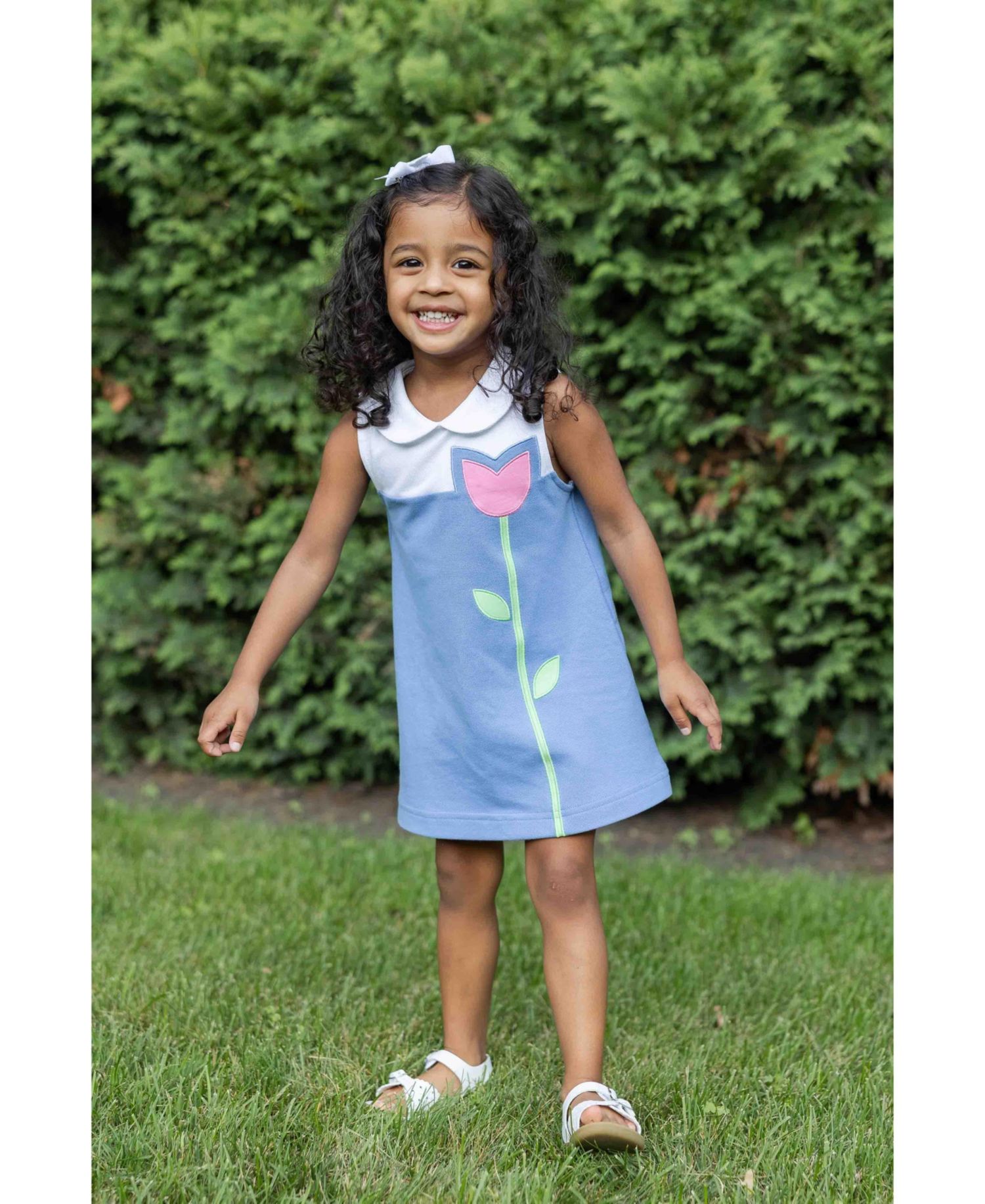 Little Girls 4-16 Pique Knit Tulip Dress