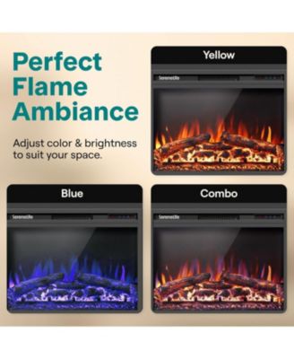 Electric Fireplace Heater with LED Flame, Smart Wi Fi Control, Thermostat, Recessed or Wall Mounted Design