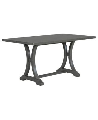 6-Piece Farmhouse Dining Table Set with Upholstered Chairs & Bench