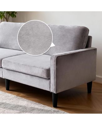  Modern Loveseat Sofa with Chenille Recliner, Removable Cover & Spring Cushions