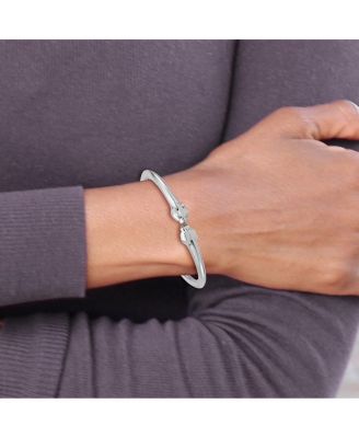 Solid 18k Panther Head Hinged Cuff Bangle