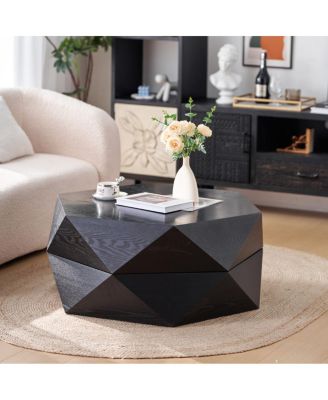 Retro Flip Top Coffee Table with Hidden Storage