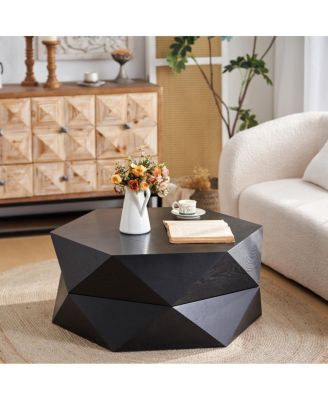 Retro Flip Top Coffee Table with Hidden Storage