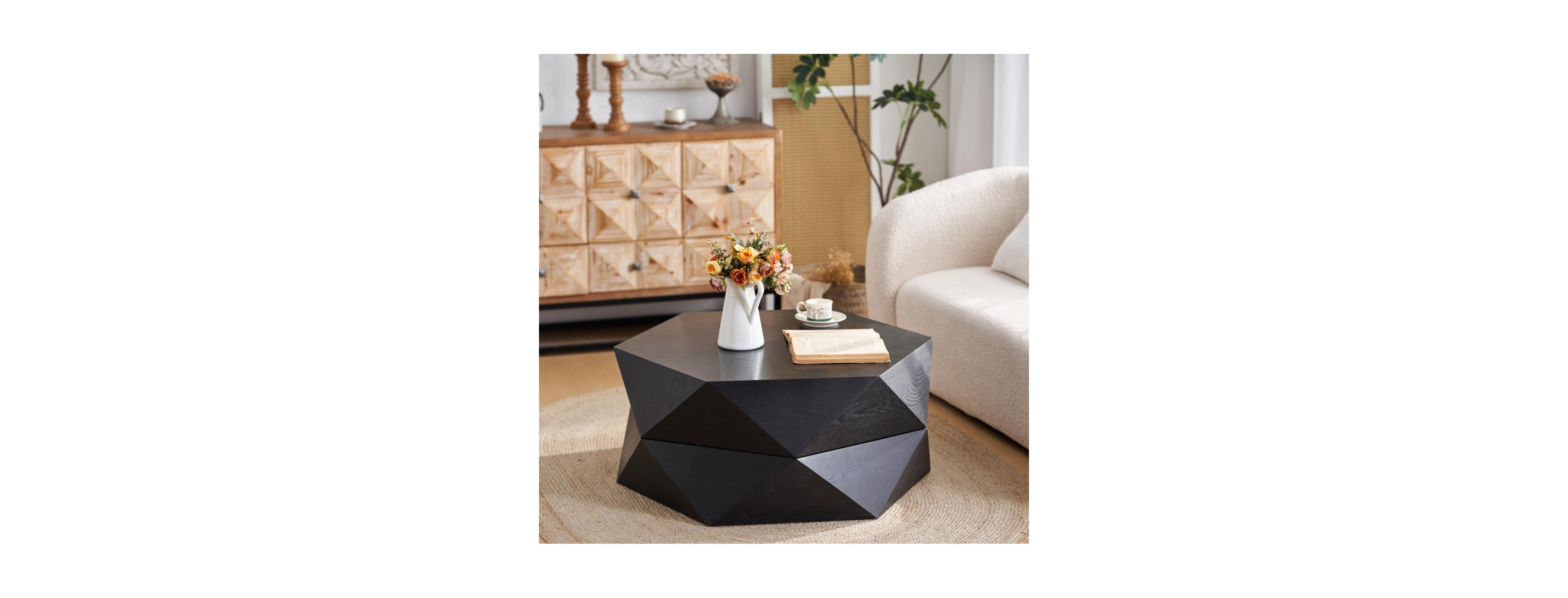 Streamdale Furniture Retro Flip Top Coffee Table with Hidden Storage