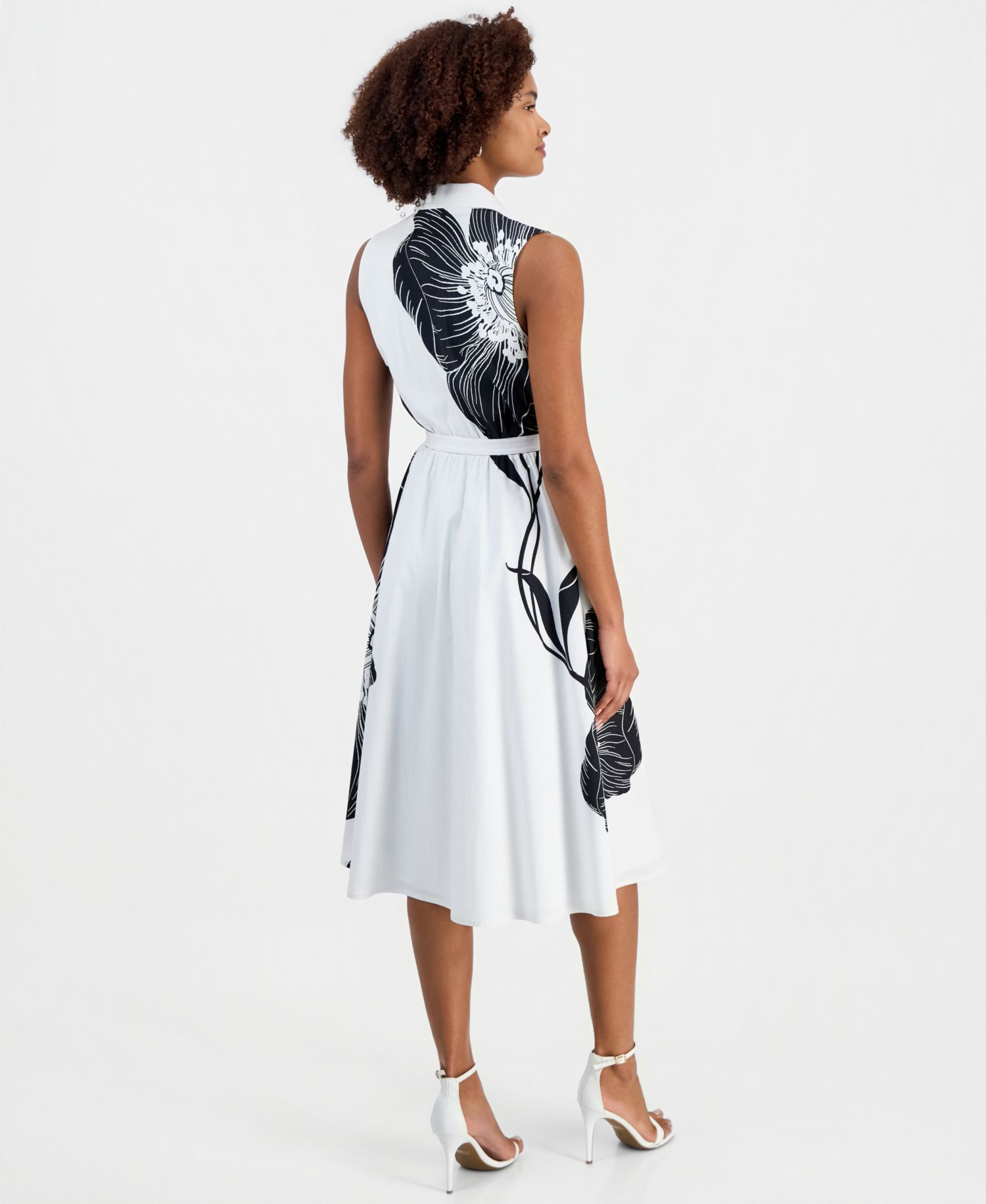 Women's Sleeveless Belted Fit & Flare Dress