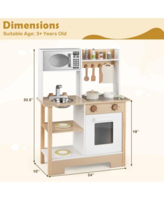 Pretend Play Wooden Kitchen with Chalkboard Birthday Gift for Kids