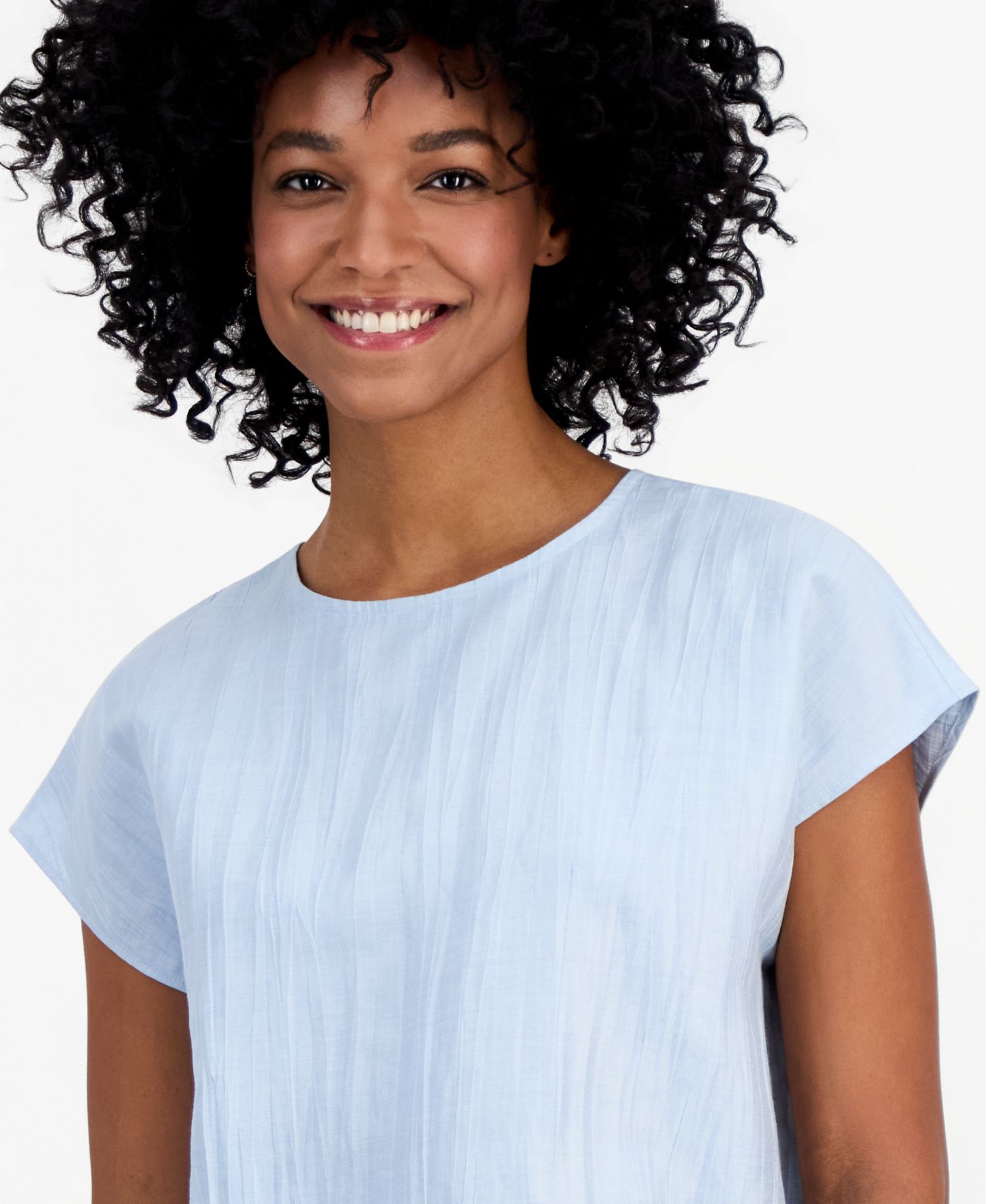 Women's Round-Neck Short-Sleeve Boxy Top