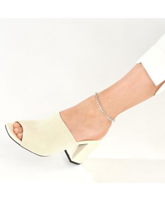 925 Sterling Silver 10 Inch Rhodium Plated Round Link With Hanging Rhombus Adjustable Anklet