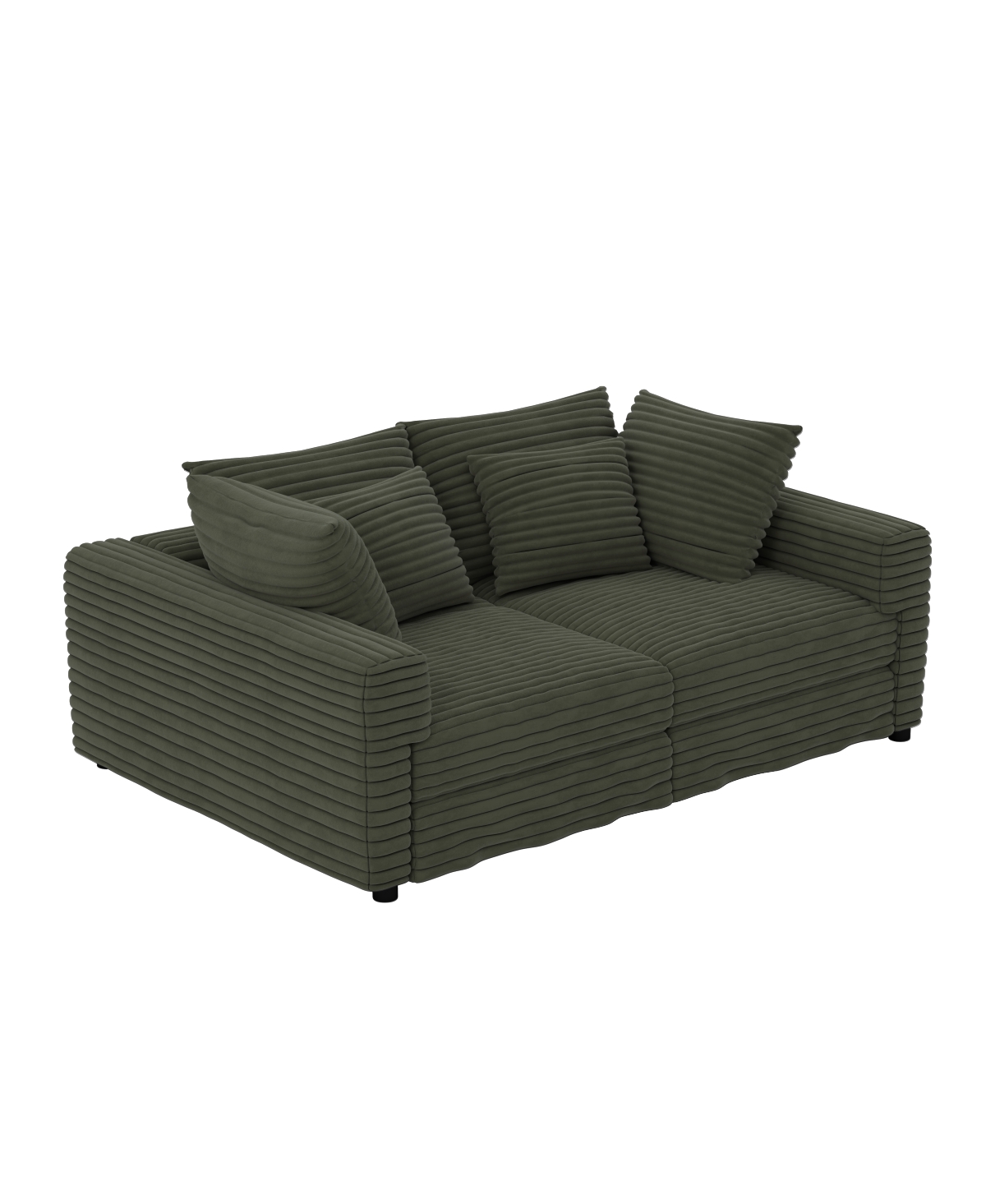 Streamdale Furniture 102" Plush Corduroy 4-Seat Sofa with Movable Ottoman