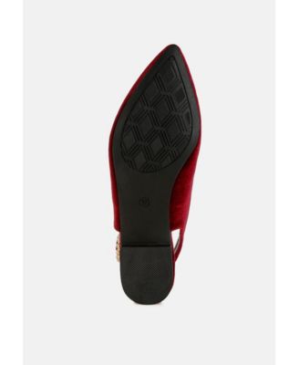 Womens Dolan Velvet Slingback Flats Sandals