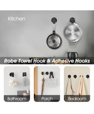 9-Piece Wall-Mounted Bathroom Hardware Accessory Set,  Stainless Steel Towel Bar, Towel Ring, Toilet Paper Holder and Robe Hook
