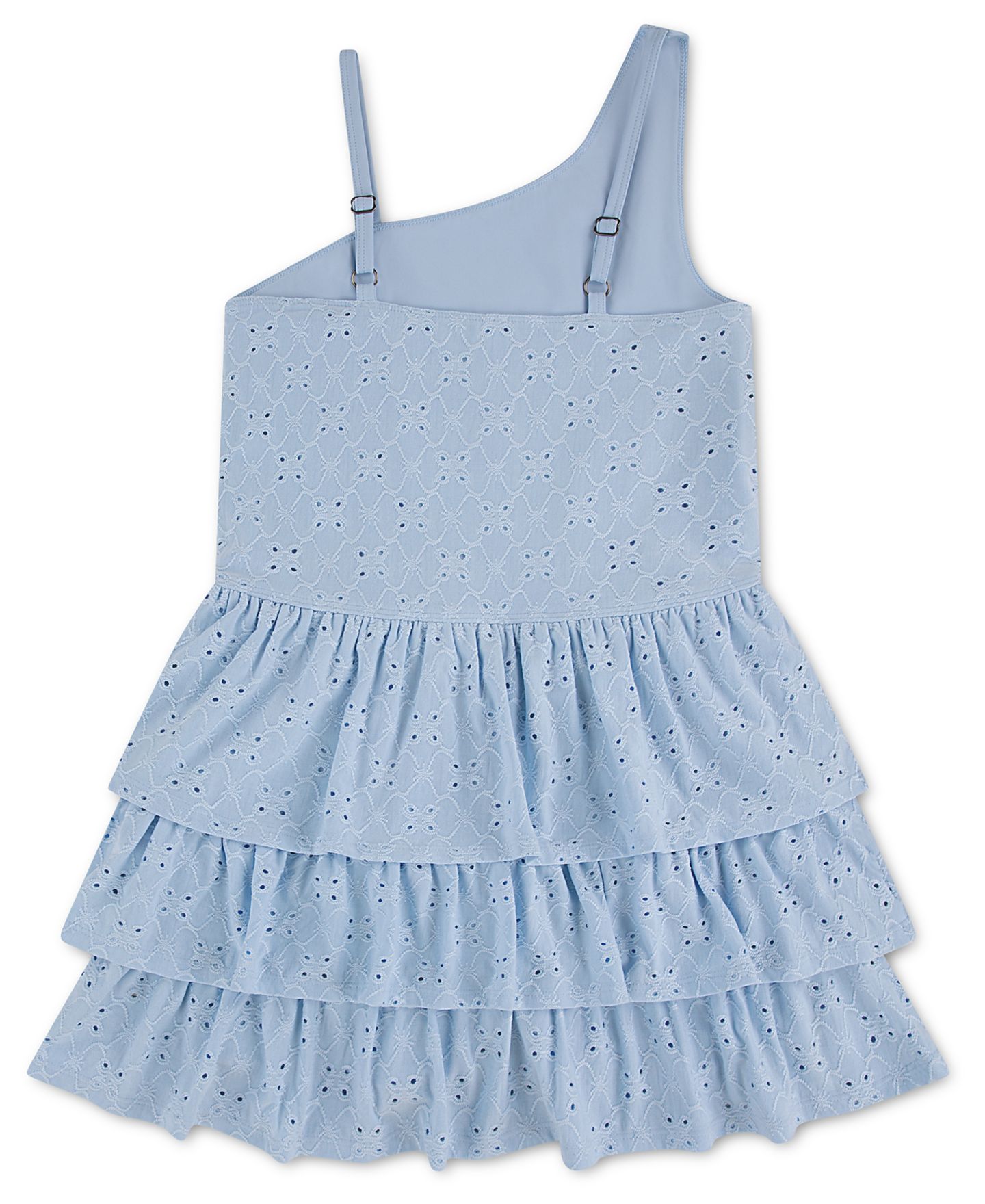 Платье abercrombie kids YPB Eyelet One-Shoulder Mini Dress для девочек, цвет: Лазурный — фото 2