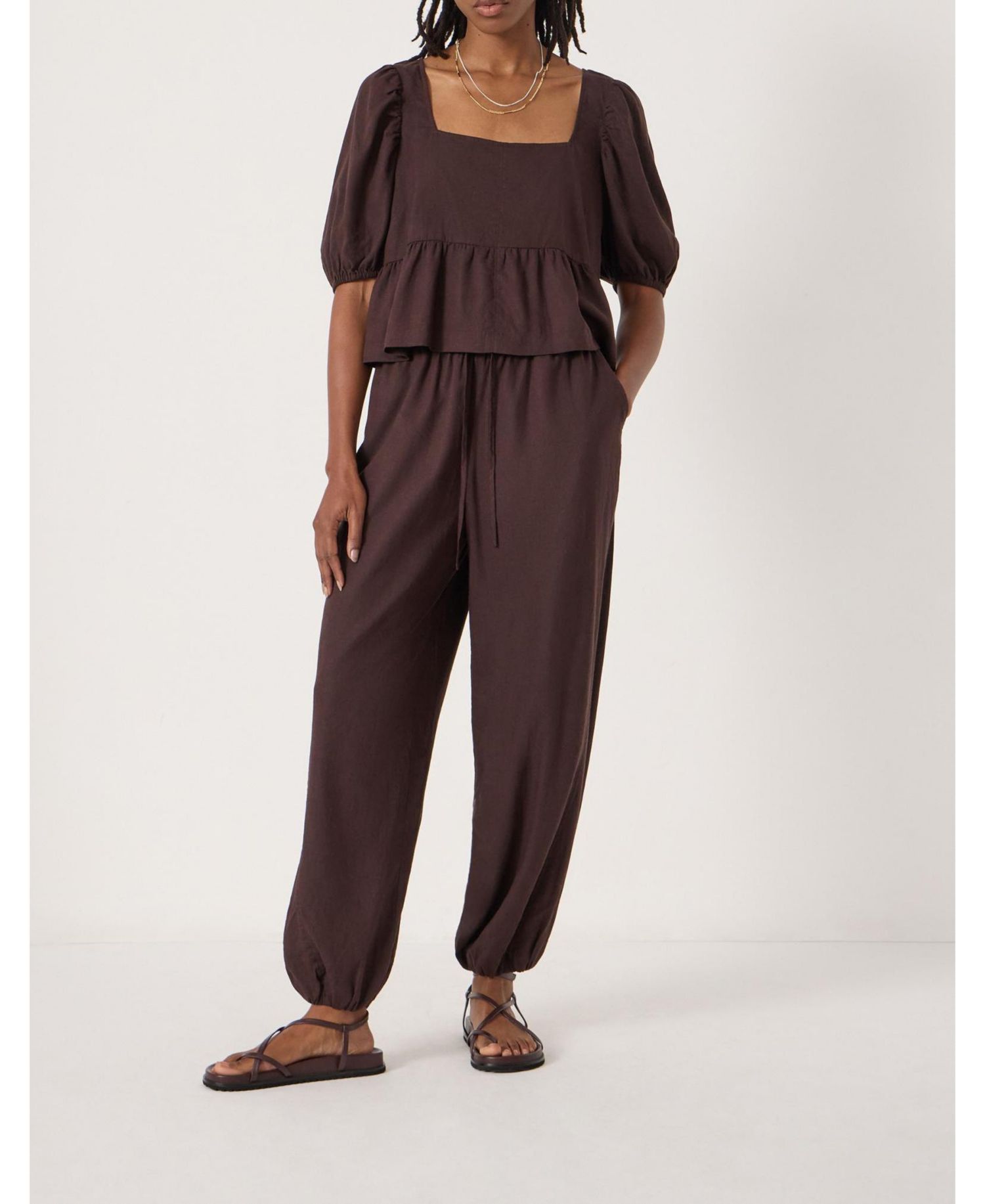 Women's Alva Puff Sleeve Linen Beach Top