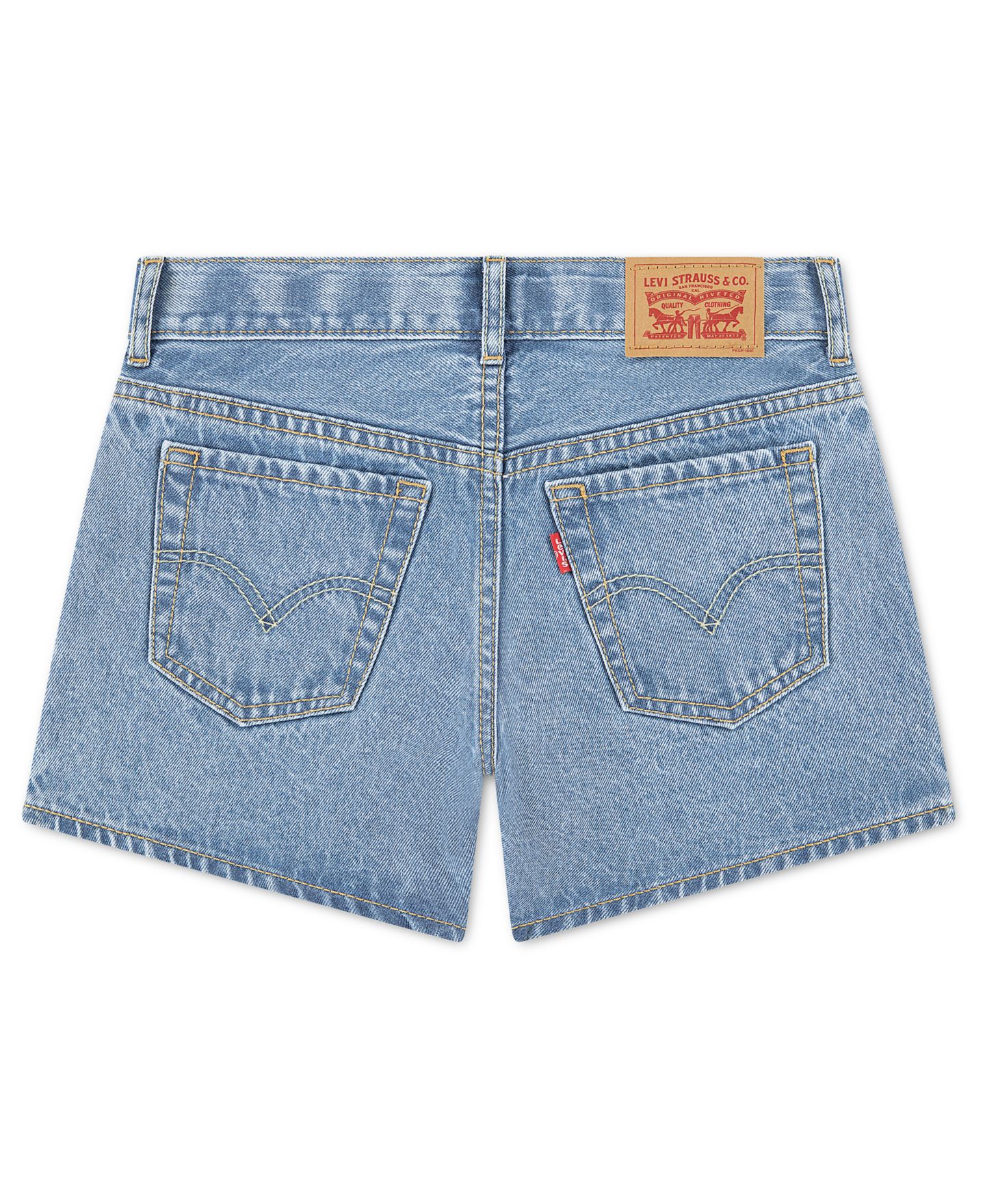 Шорты Levi's Embroidered Mini Mom Shorts для девочек, цвет: Coastal Drift — фото 7