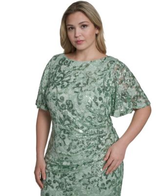 Plus Size Boat Neck Ball Gown