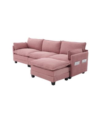 102" Oversized Modular Sectional Sofa with Movable Ottoman