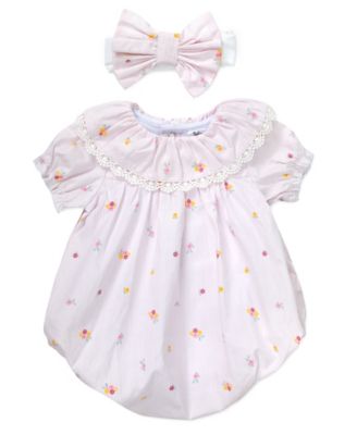 Baby Girls' Ditsy Floral Bubble Romper & Headband, 2-Piece Set