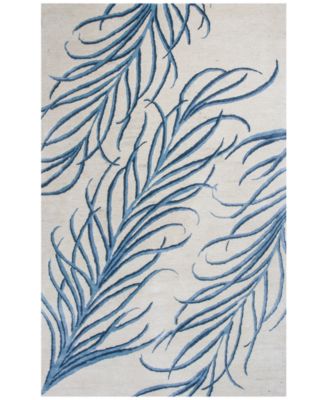 Kas - Bob Mackie Home 1010 Ivory/Blue Plume 9' x 13' Area Rug