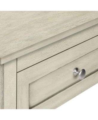 Antique Veneer Nightstand, 2-Tier Bedside Table with Drawer and Bottom Shelf, X-Pattern Design for Living Room, Bedroom