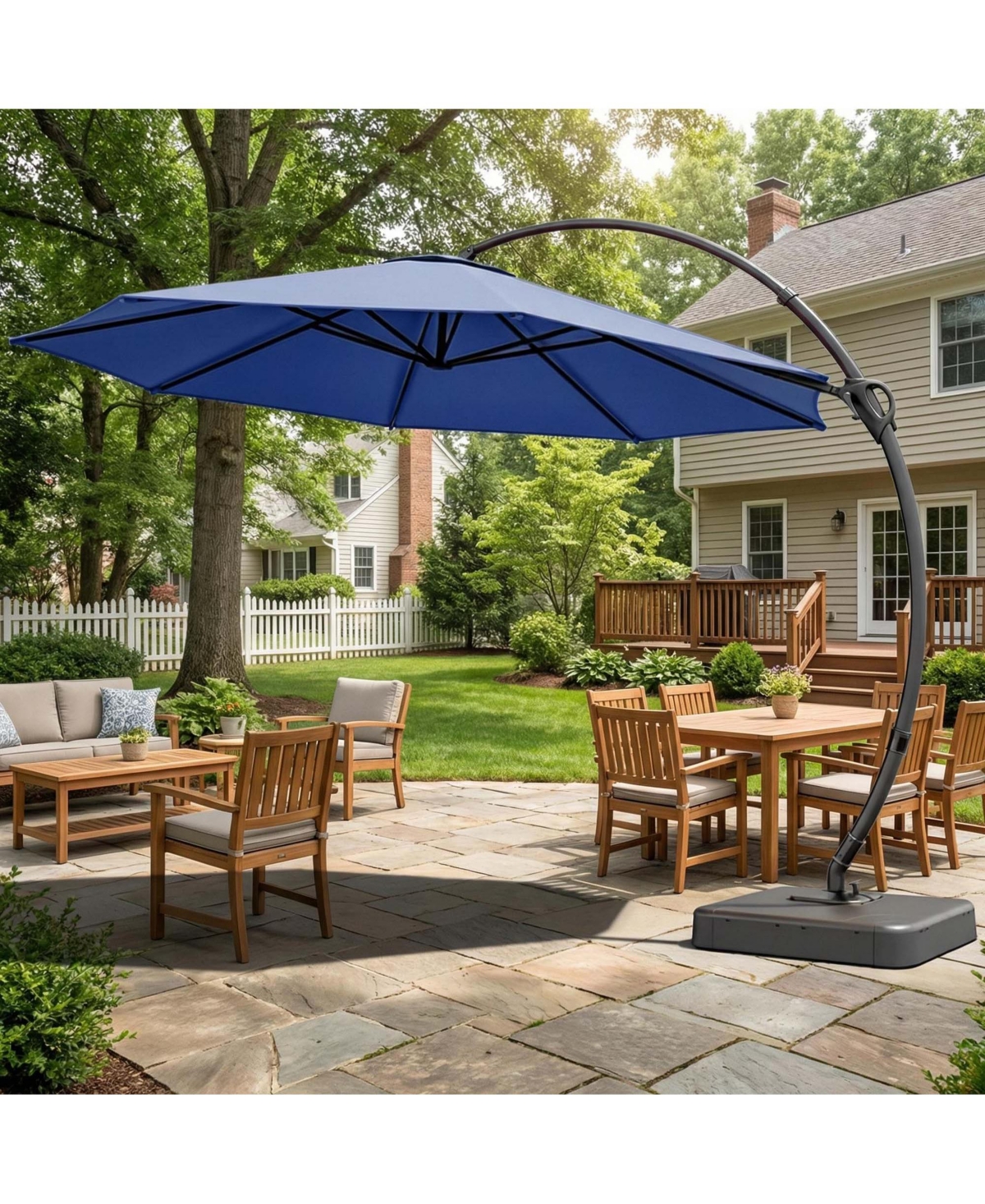 Boyel Living 11ft Luxury Cantilever Patio Umbrella with Weighted Base