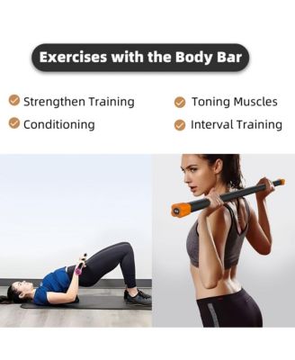 Total Body Workout & Exercise Weighted Bar Padded Grip, 3 Pack