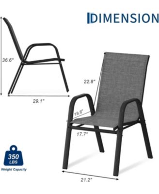 Patio Chairs Set of 4, Outdoor Stackable, Textilene Fabric Dining Chairs