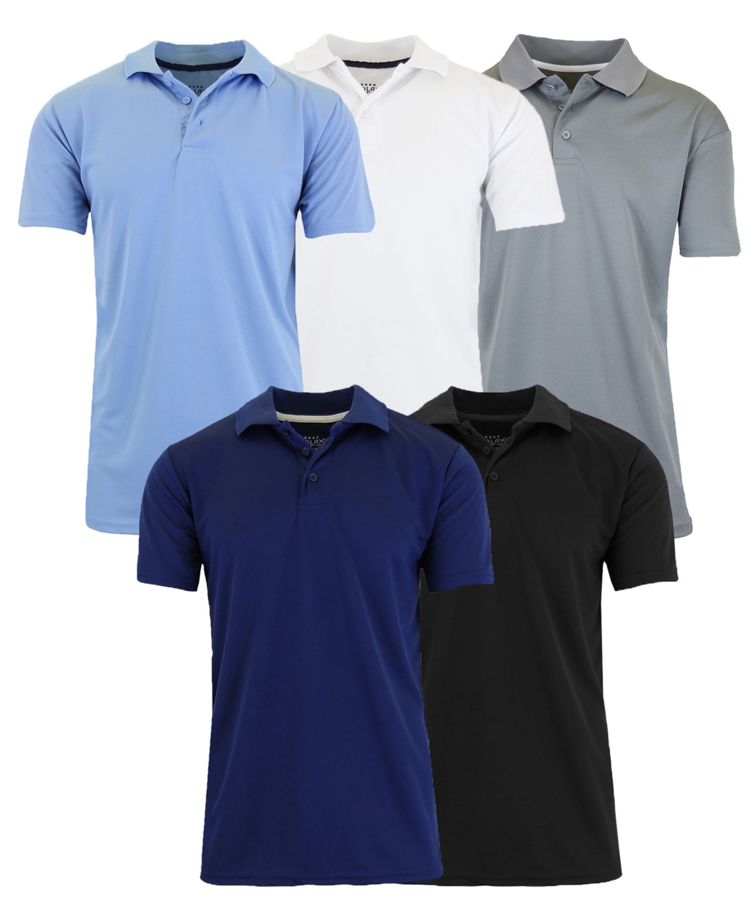 Men's Regular-Fit Moisture-Wicking Polo Shirt, 5-Pack