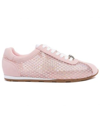 Women's Flirt Rhinestone Mesh Lace-Up Sneakers