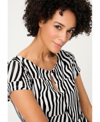 Women's Modern Zebra Faux Wrap Dress