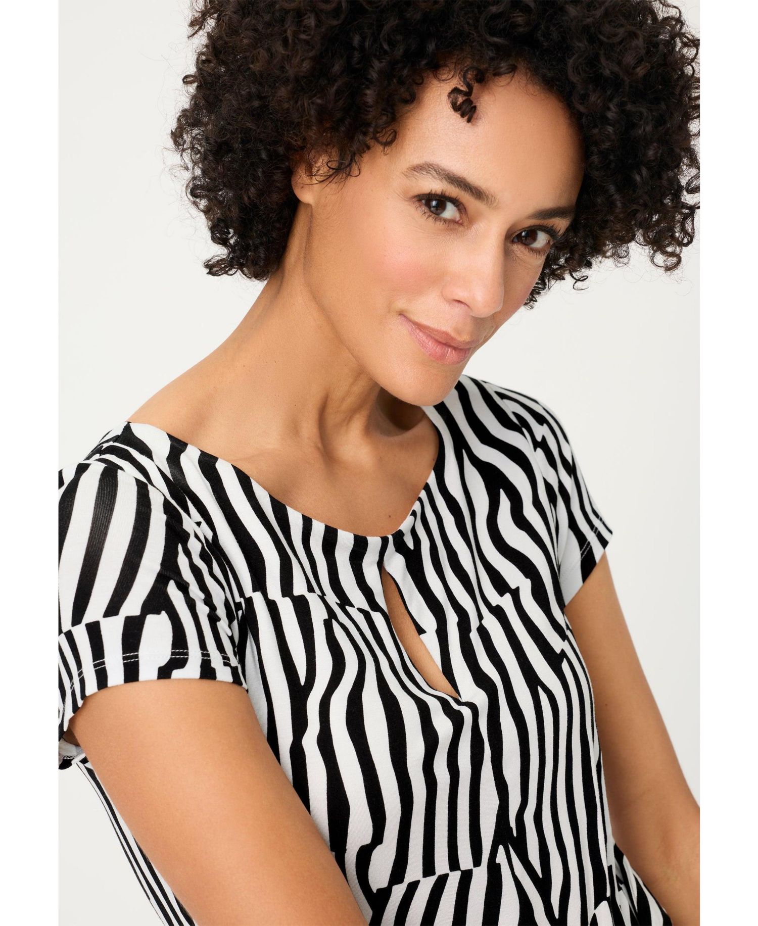 Women's Modern Zebra Faux Wrap Dress