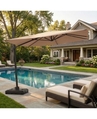 9x9 FT Square Roman Patio Umbrella - Classic Shade for Small Patio, Poolside & Outdoor Dining