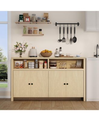 Farmhouse Buffet Sideboard Cabinet with Storage, Coffee Bar with Doors and Adjustable Shelves