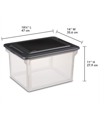 File Box, Clear Bankers Box, Organizer Storage Tote w/ Lid (8 Pack)