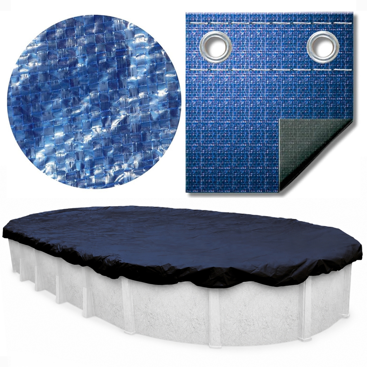 Swimline 18 x 33 Foot Oval Above Ground Heavy Winter Swimming Pool Cover