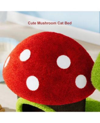 30.7" Modern Cat Tree with Mushroom House, Sisal Scratching Posts & Toys for Multi-Cat Homes
