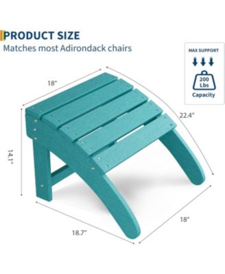 Ottoman for Adirondack Chair, HDPE Adirondack Ottoman Footrest
