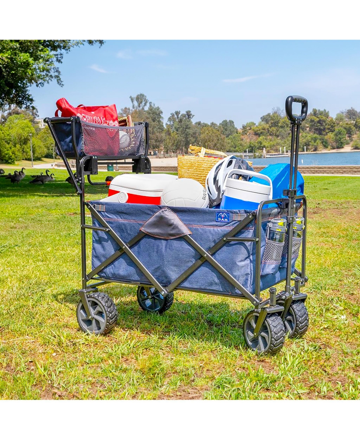 Mac Sports Collapsible Folding Heavy Duty Push Pull Utility Cart Wagon
