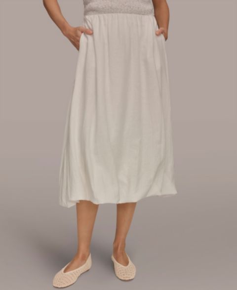 Женская юбка Donna Karan Weekend Midi Bubble, цвет: Кремовый