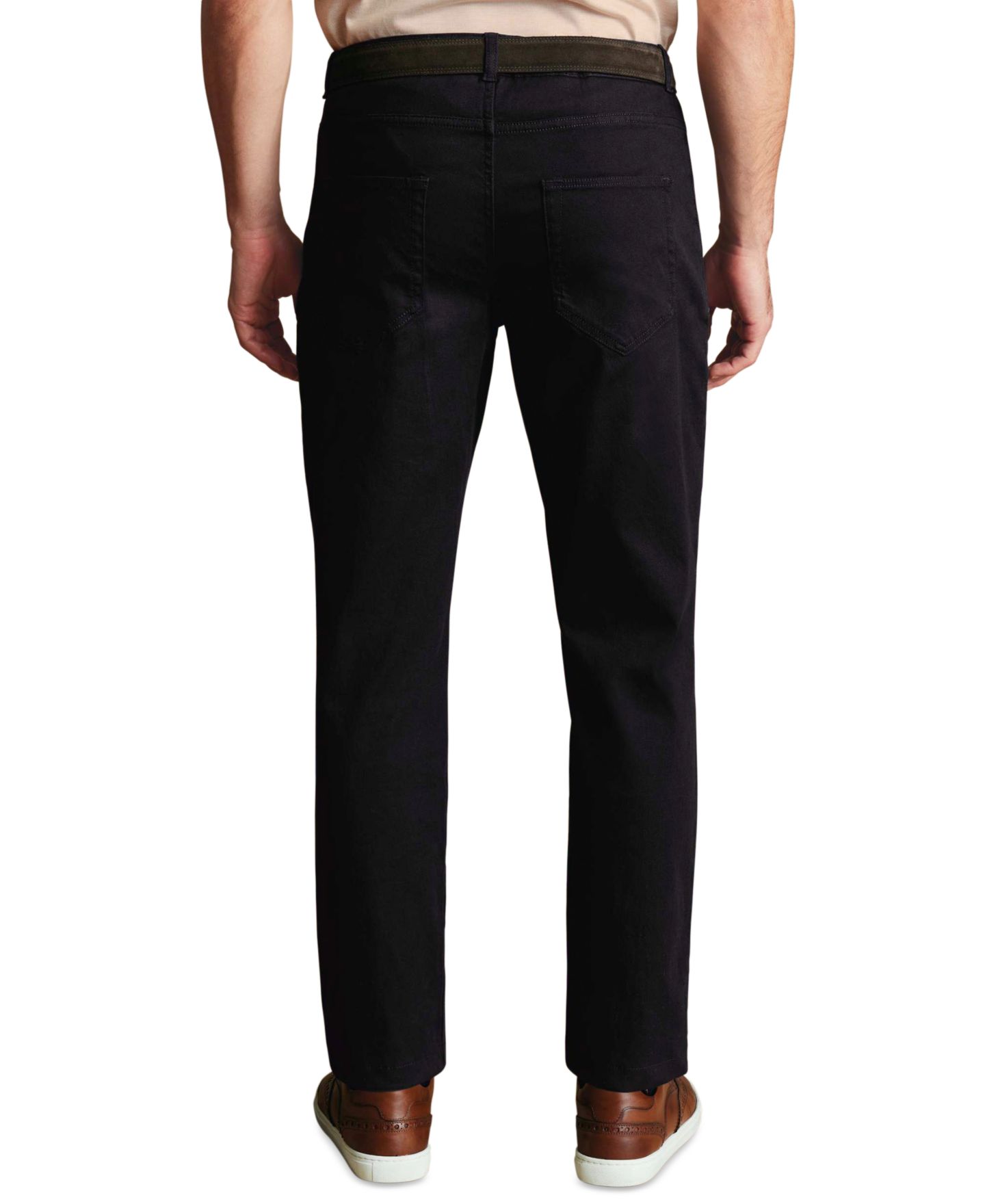 Мужские джинсы Charles Tyrwhitt Slim-Fit Garment-Dyed Twill, цвет: Тёмный тёмно-синий — фото 3