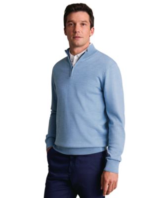 Men's Long Sleeve Quarter-Zip Merino Wool Sweater