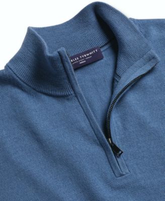 Men's Long Sleeve Quarter-Zip Merino Wool Sweater