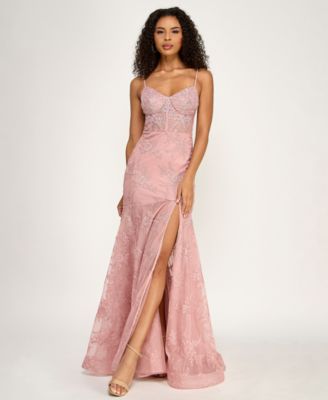 Juniors' Sweetheart Neck Maxi Dress